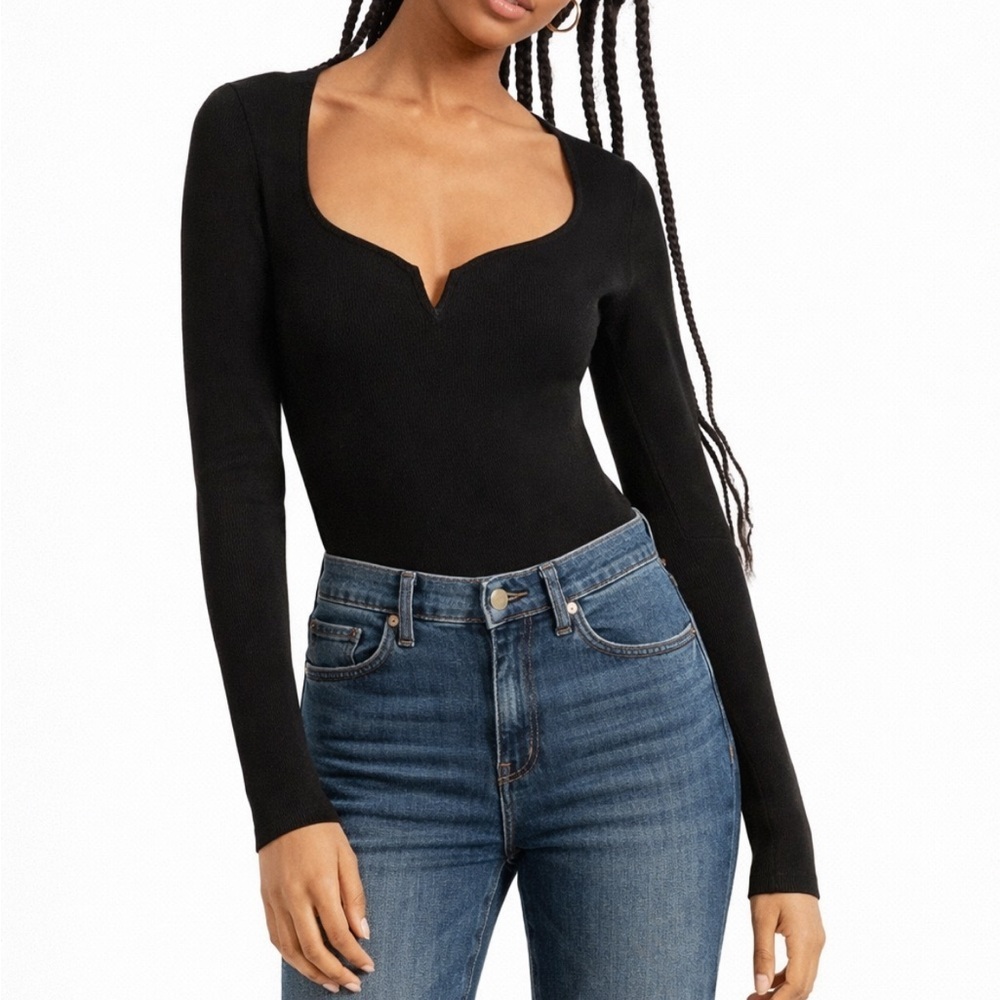 Abercrombie & Fitch Black Sweetheart Bodysuit Size Small 38103